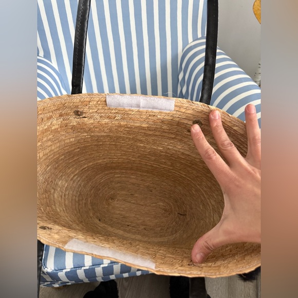 Hand painted Evil Eye Tote Bag Straw Beach Summer Bag - Picture 4 of 4